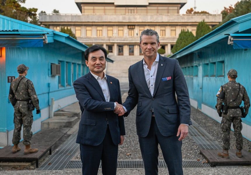 hegseth-visita-la-zona-desmilitarizada-de-corea-mientras-estados-unidos-refuerza-sus-lazos-de-seguridad-en-asia